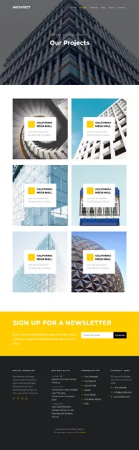 architect mini website template desktop screenshot