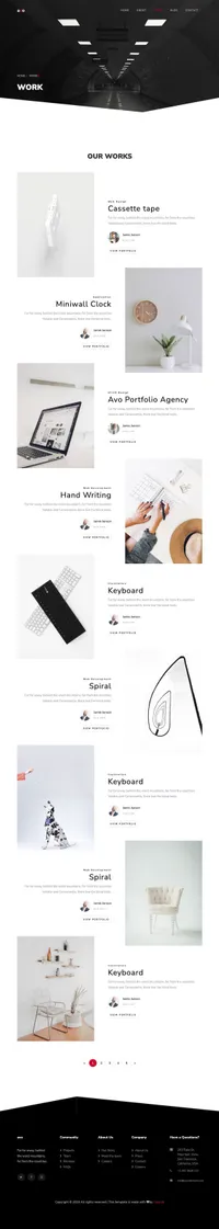 avo mini website template desktop screenshot