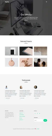 mighty mini website template desktop screenshot