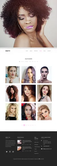 pretty mini website template desktop screenshot