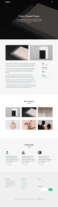 mighty mini website template desktop screenshot